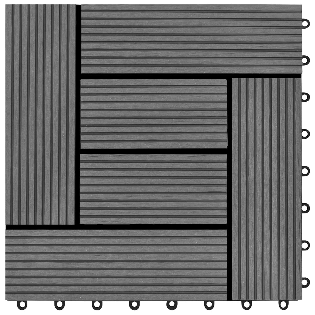 Piastrella per Decking 22 pcs Grigio 30 x 30 cm WPC 3444830