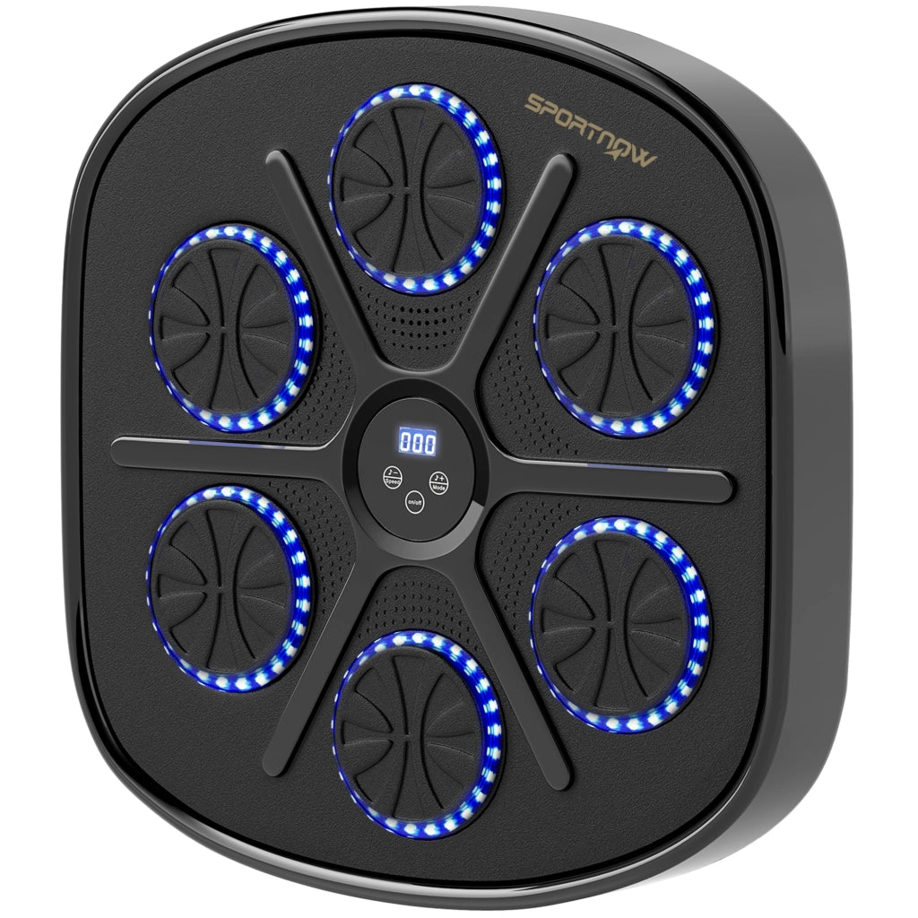 Macchina da Boxe Musicale ¨C Minimal ¨C 9 Modalit¨¤, Bluetooth, LED, Nera, con Guantoni