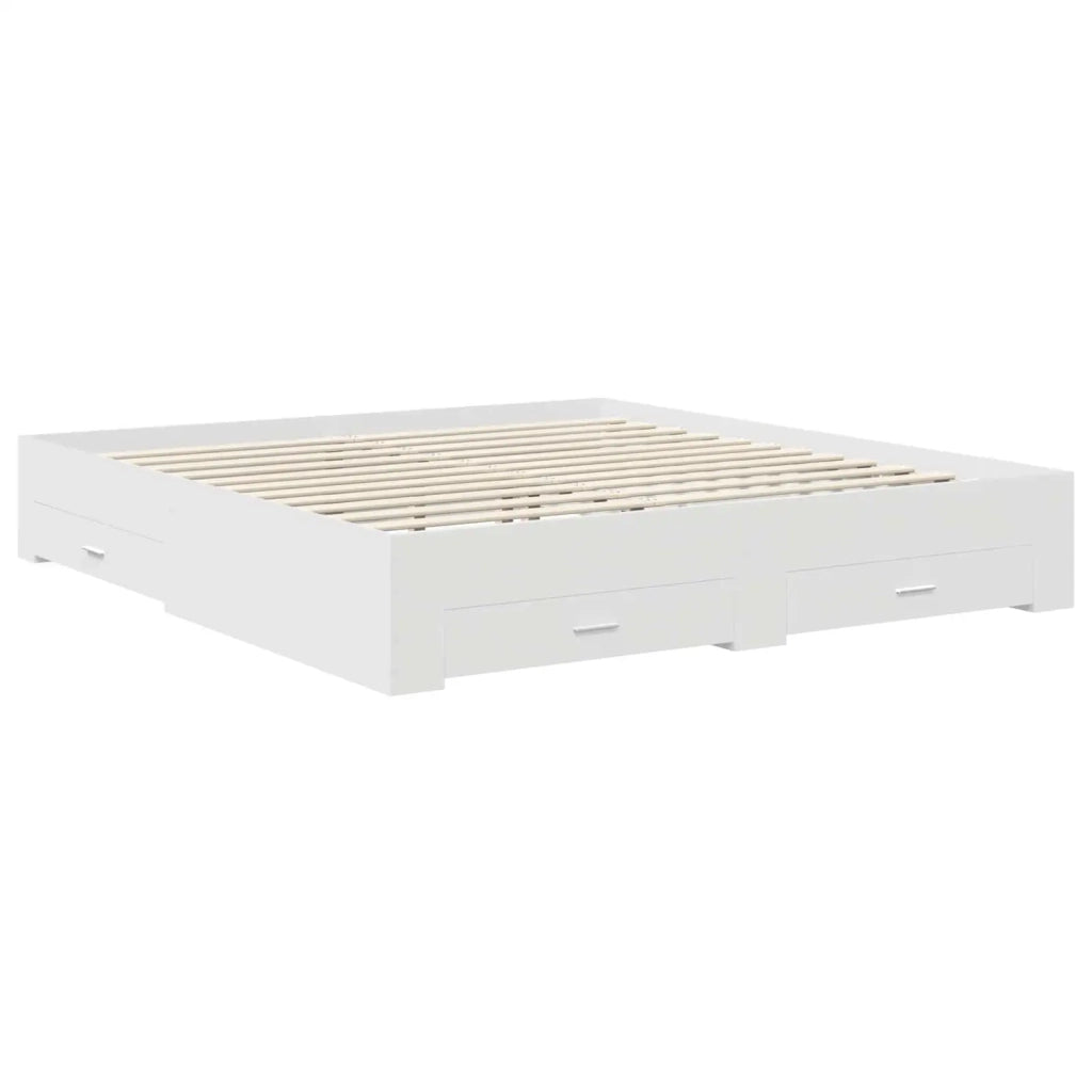 Letto matrimoniale | Letto per adulti | Struttura del letto Bianco 180 x 200 cm Legno multistrato
