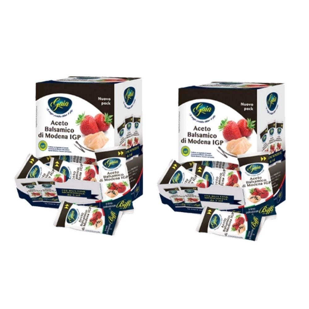 Gaia due confezioni di aceto balsamico 198 bustine da 5 ml ciascuna
