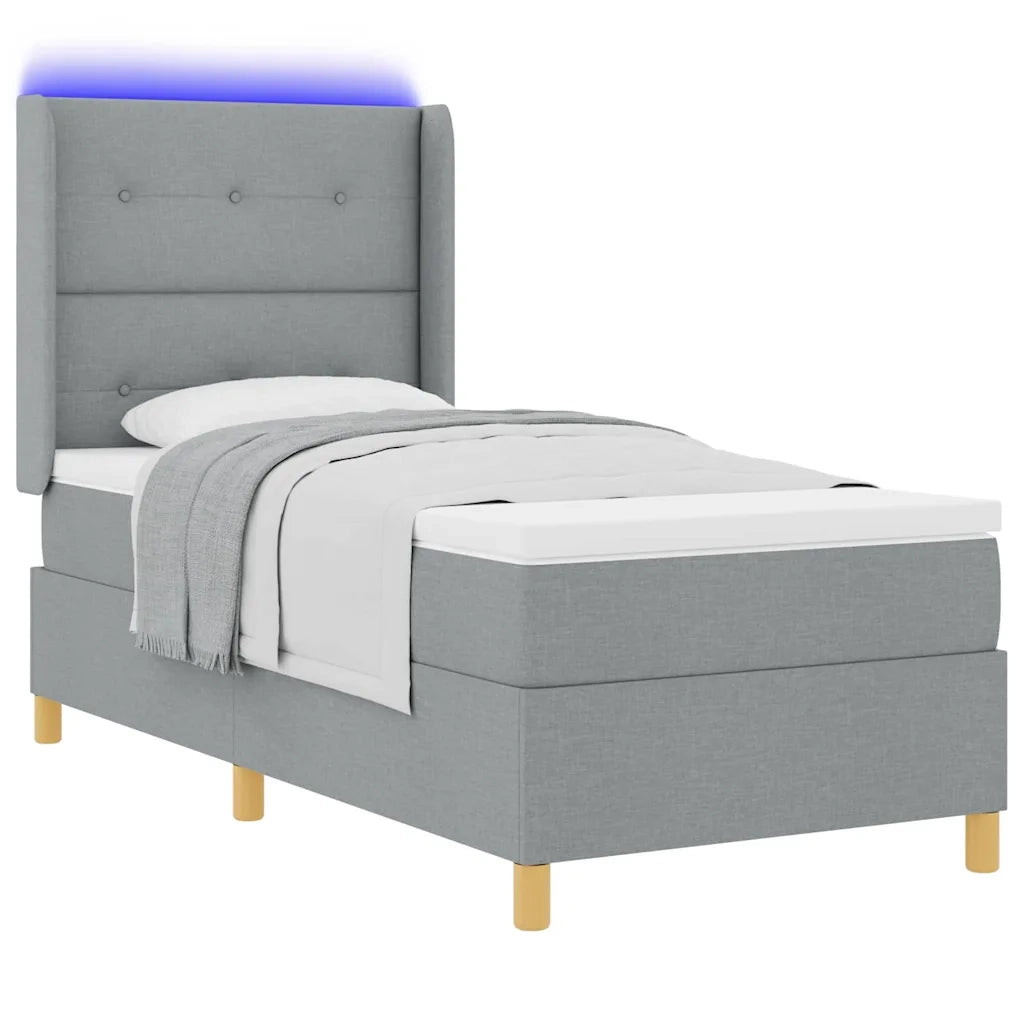 Letto a molle con materasso Grigio chiaro 140 x 200 cm Tessuto 3343679