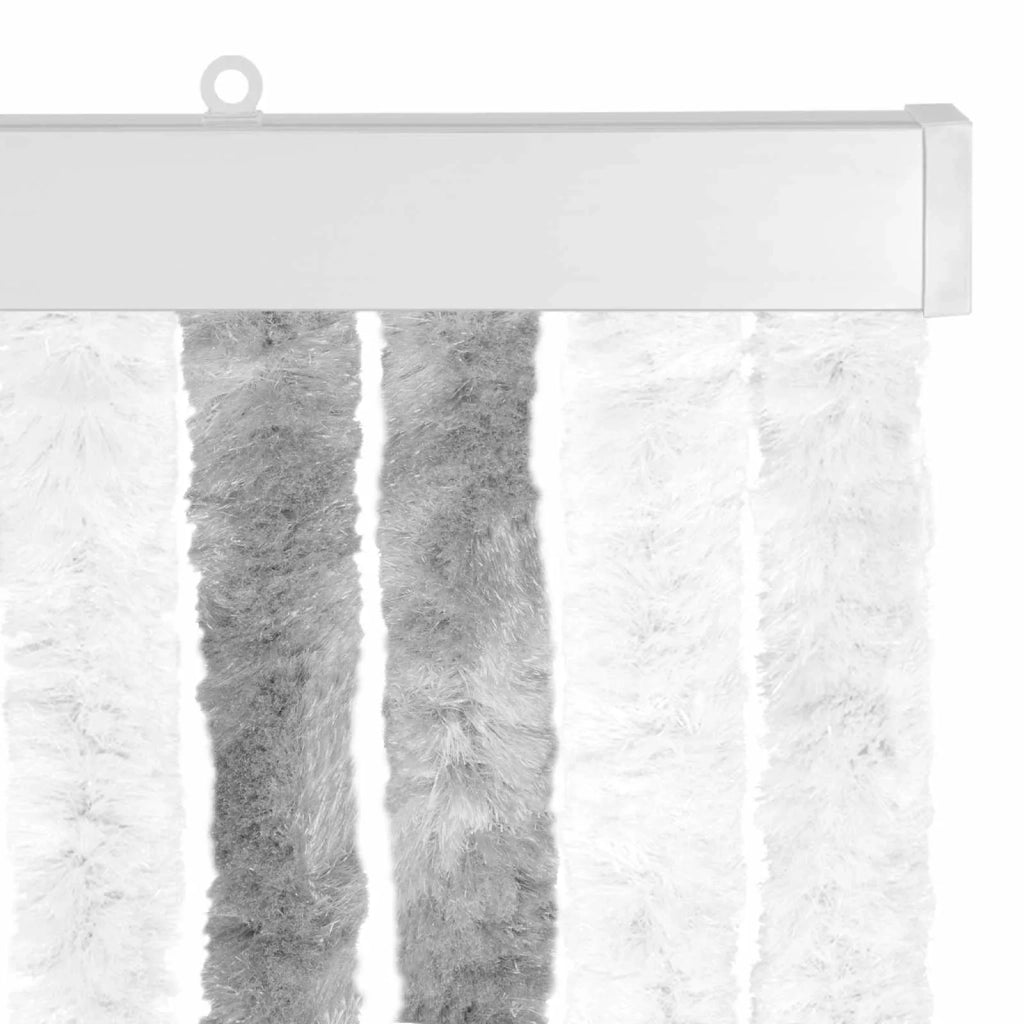 Tenda per insetti in chenille Grigio e Bianco 100 x 200 cm 42034457
