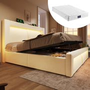 letto matrimoniale velluto beige 160x200 cm