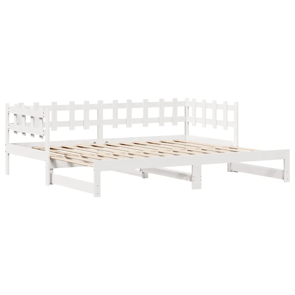 Letto singolo | Letto per adulti | Letto Estraibile con Cassetti senza Materasso Bianco 90x200 cm