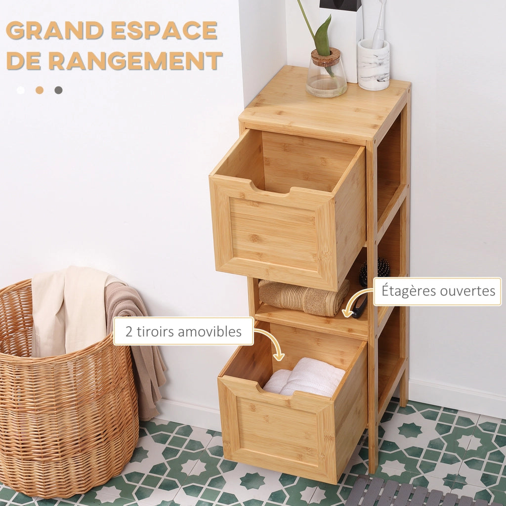 Mobile colonna per bagno con 2 cassetti e ripiano ¨C Minimal ¨C 30x30x90 cm
