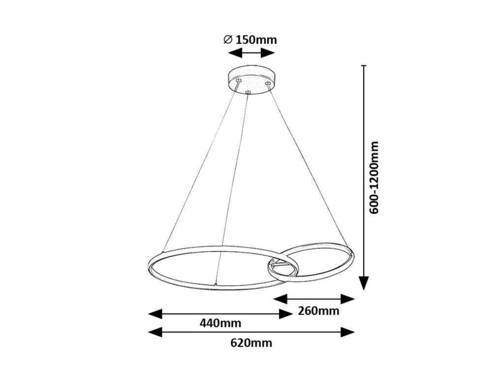 Rabalux Emilion lampada a sospensione LED 36W nera oro