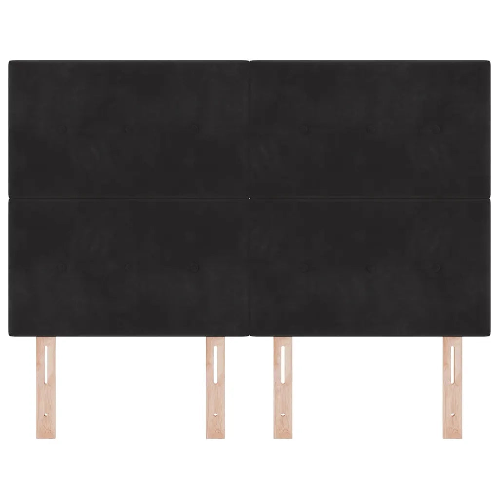Testiera LED con strisce LED Nero 160 cm Velluto 3338445