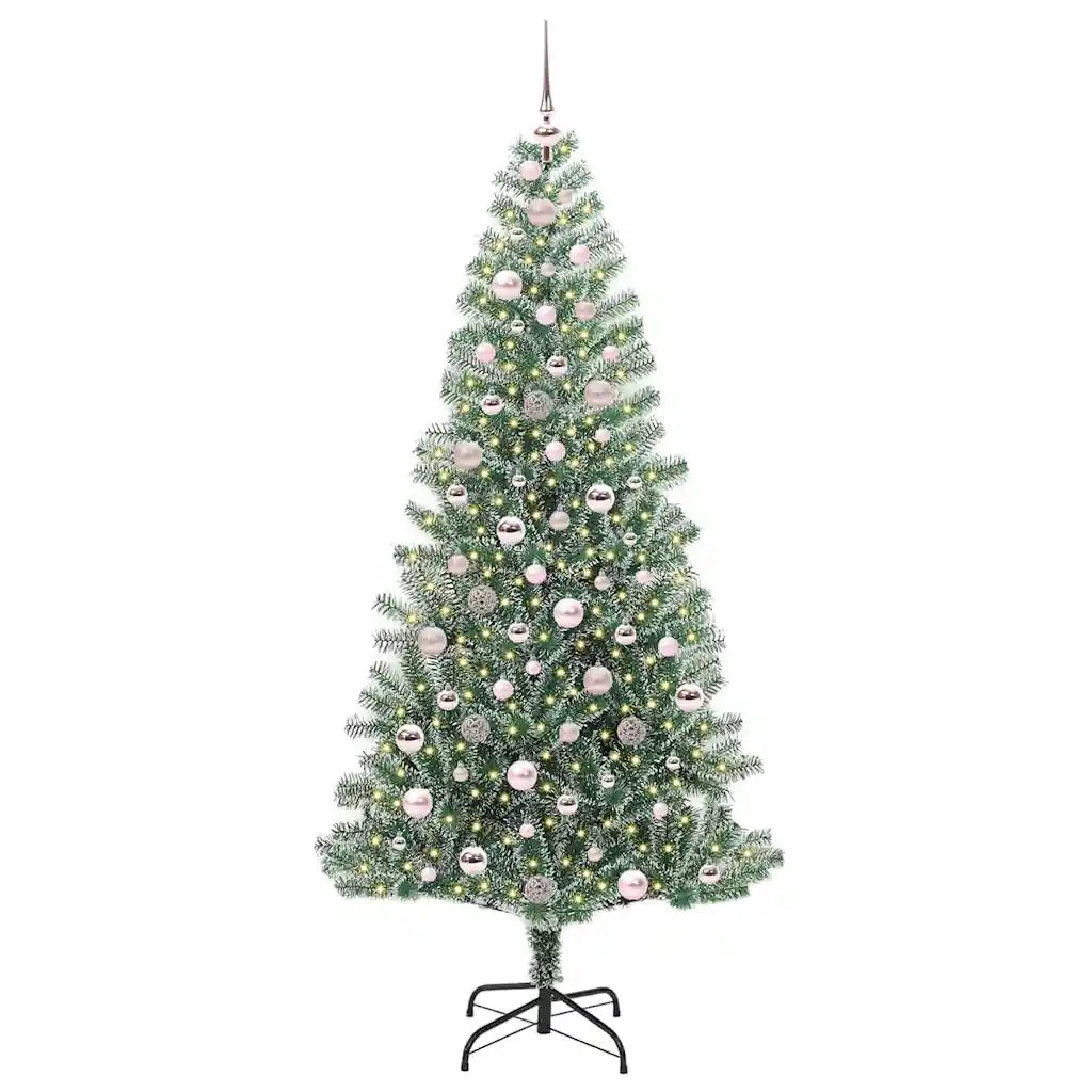 Albero di Natale | Decorazioni natalizie Artificiale Imbiancato con Luci LED 210 cm
