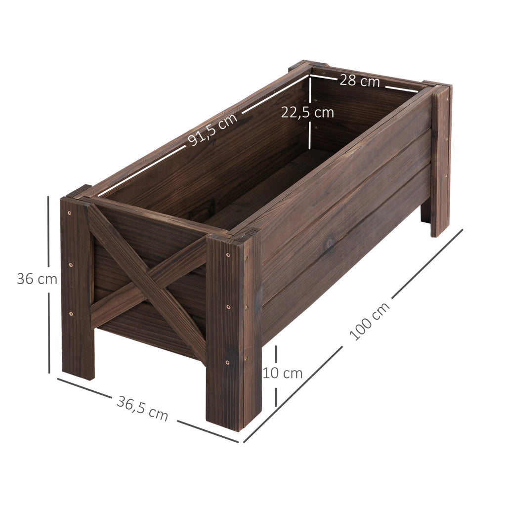 Vaso per Piante in Legno Massello ¨C Minimal ¨C 100x36x36 cm