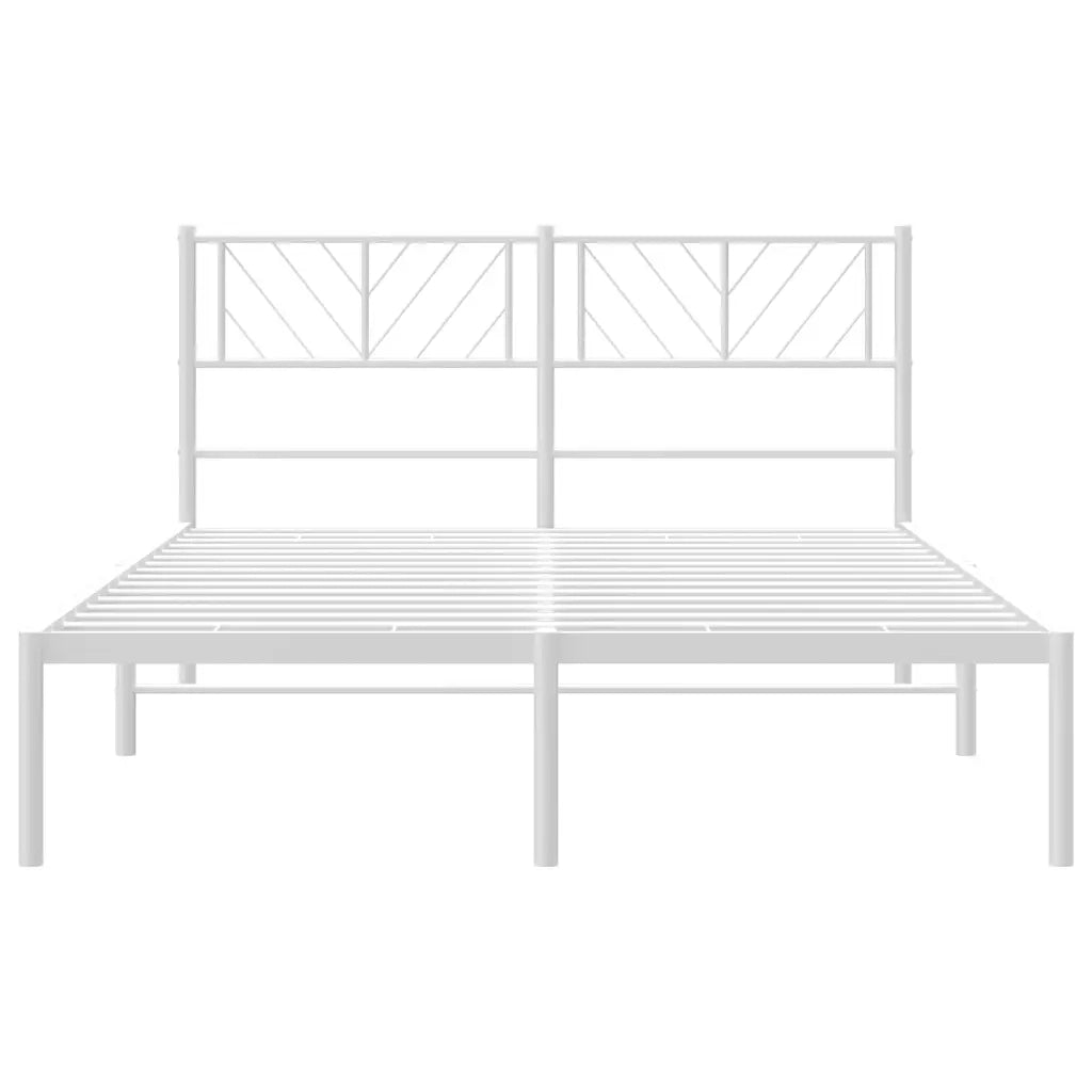 Giroletto con Testiera in Metallo Bianco 120x200 cm