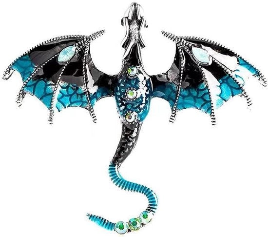 Broche gotico punk con forma di drago edelstella per Halloween