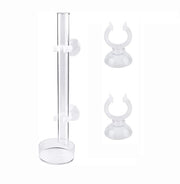 Tubazione alimentare 20 cm - Tubo alimentare in vetro - Piatto per gamberi - 2 clip - Tubazione alimentare per acquario - Sicuro e affidabile