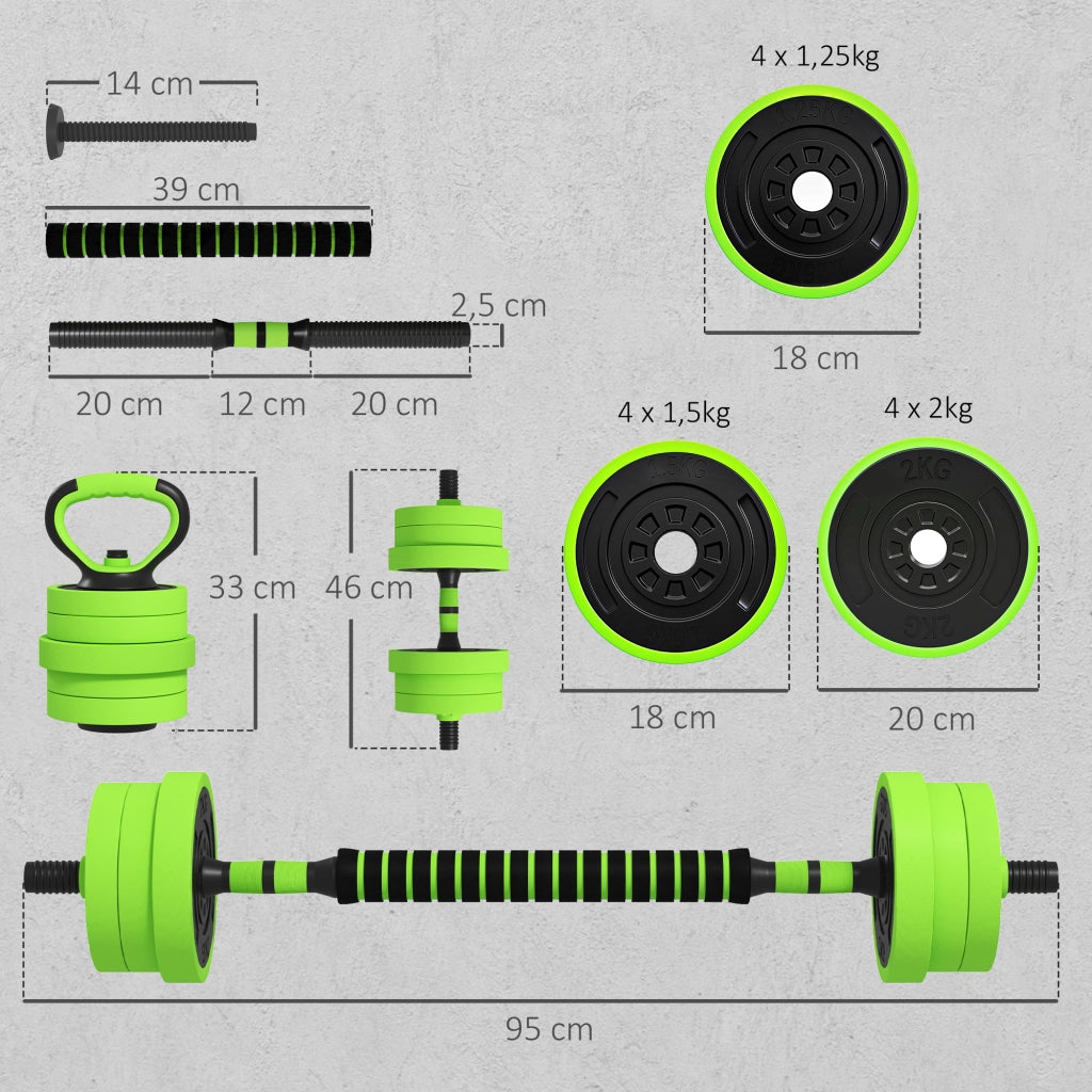 Kit Palestra 4 in 1 ¨C Zephmum ¨C Verde e Nero