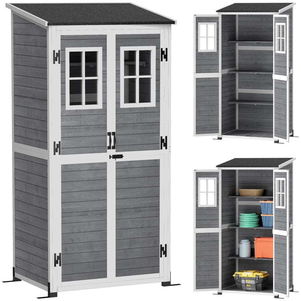 Casetta da giardino ¨C Minimal ¨C 91x69x192 cm, legno, grigio chiaro