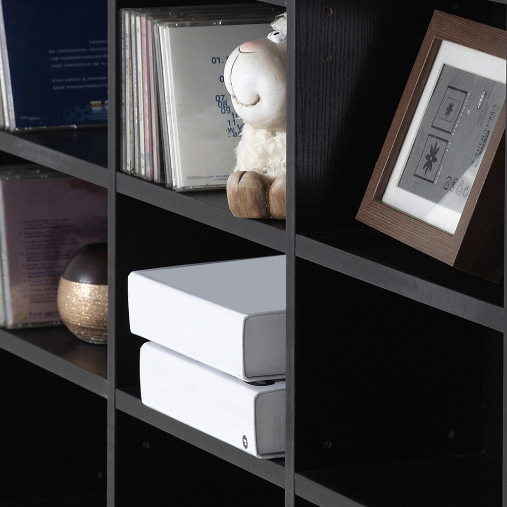 Libreria per CD DVD ¨C Xylo ¨C 36 scomparti ripiani regolabili nero 102x23,5x195cm