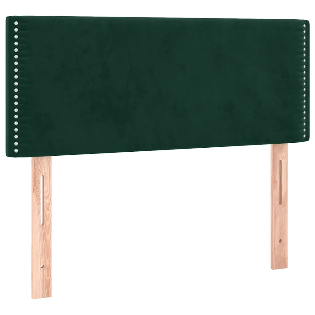 Letto a Molle con Materasso e LED Verde Scuro 80x200cm Velluto