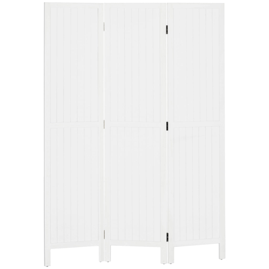 Paravento separatore 3 pannelli legno pieghevole - Xylo - bianco 120x170 cm