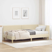 Struttura Letto Angolare con Materasso 2 pcs Crema Tessuto 3393755