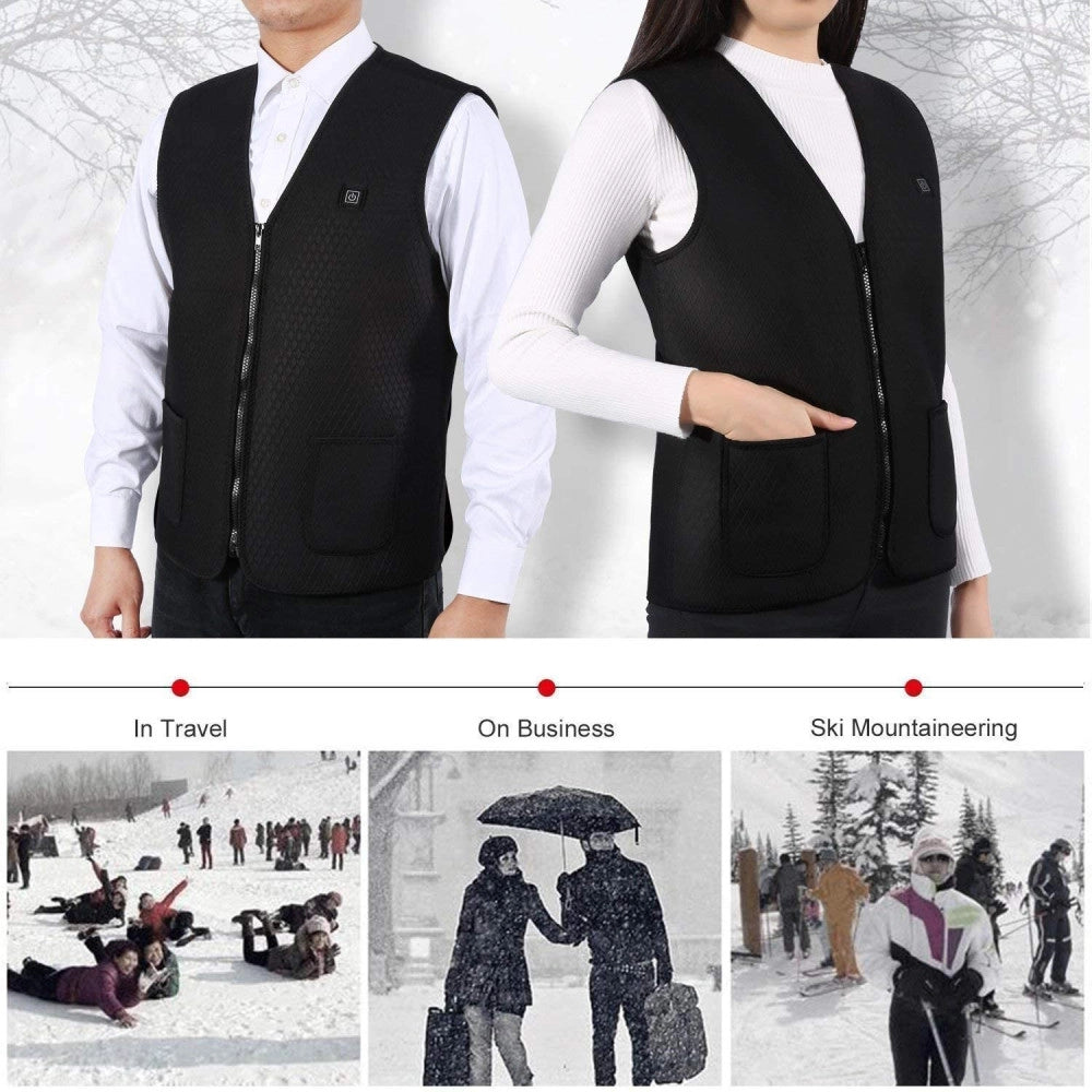 Trade Shop - Gilet Giubotto Riscaldante Usb Riscaldato Giacca Termica Unisex Riscaldamento -    L