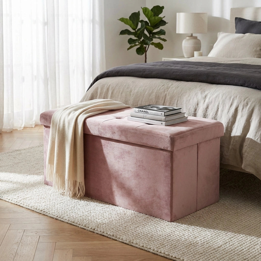 Pouf contenitore in velluto -  MARCUS