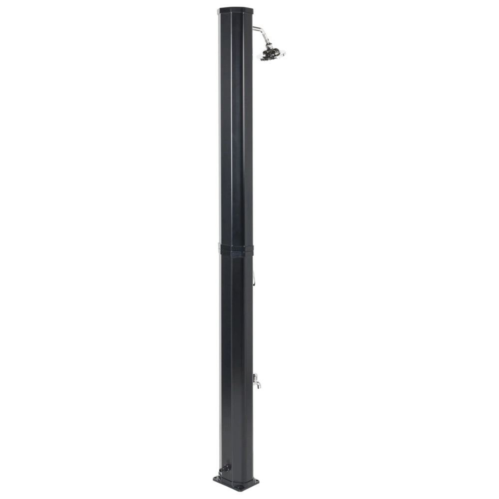 Set doccia miscelatore da esterno in PVC nero con funzione pioggia alimentato ad energia solare Giardino moderno