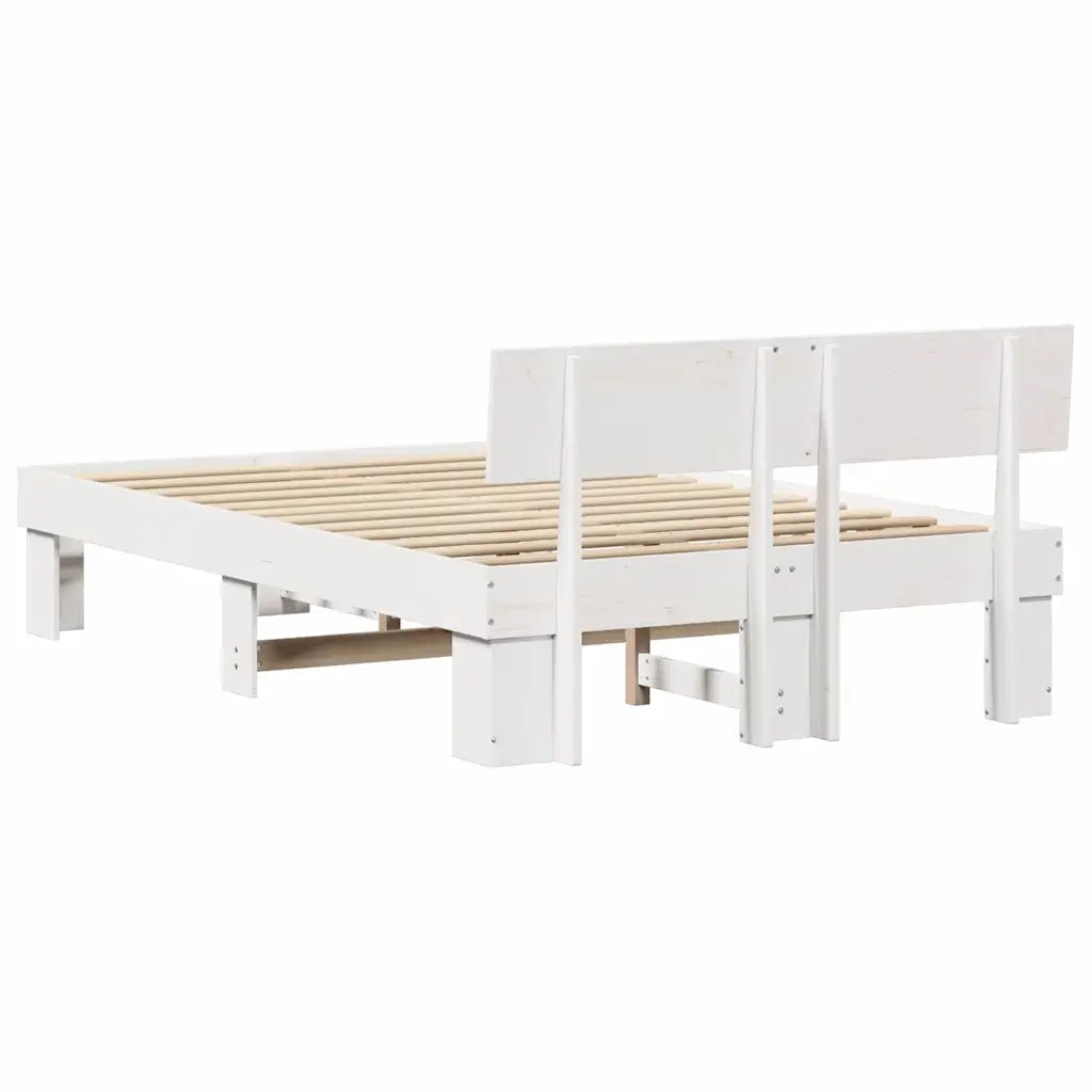 Struttura del letto-Giroletto-Rete del Letto Bianco 140 x 190 cm Pino massello 745704