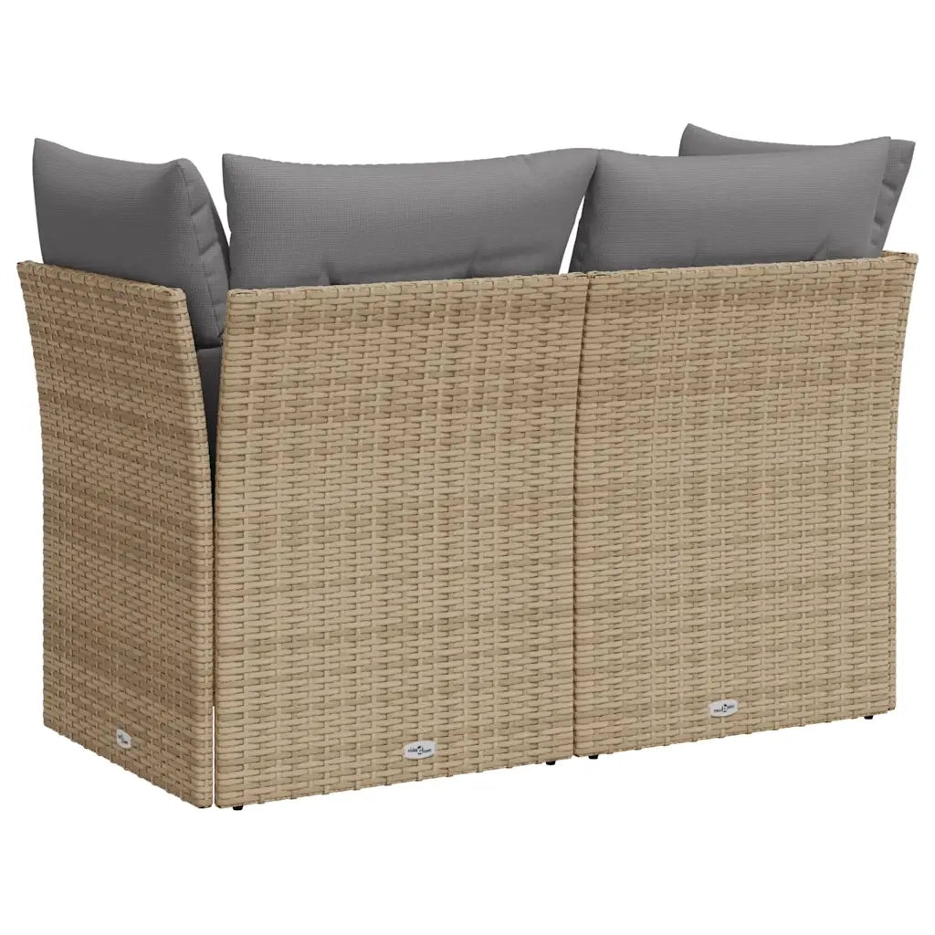 Divano da Giardino con Cuscini a 2 Posti-Sofa da Giardino-Divano da esterno Beige in Polyrattan 922404