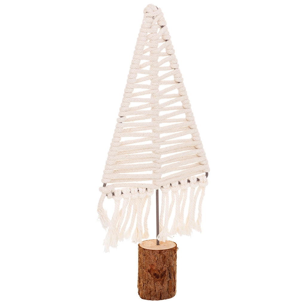 Albero decorativo in cotone intrecciato bianco 13x01x37,5h