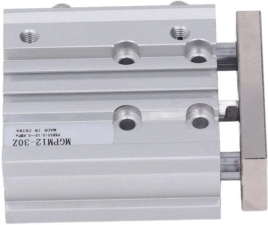 Cilindro pneumatico doppio funzione - 3 stanghe - foro 12 mm - testa 30 mm - supporto a guizzo - cilindro SMC tipo - cilindro a aria