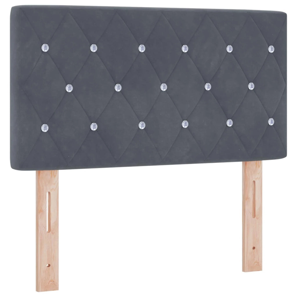 Letto box spring con materasso Grigio Scuro 80 x 200 cm Velluto 3453024