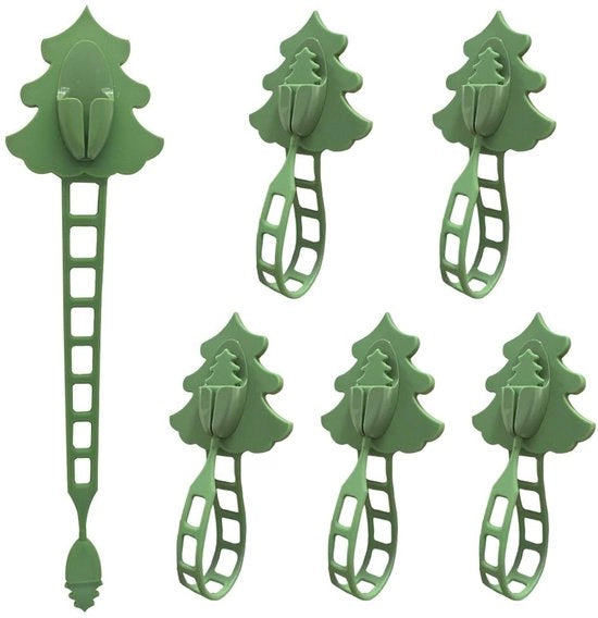 Hanger per albero di Natale 6 pezzi - Materiale siliconico riciclabile - Retroattacco adesivo - Flessibile e resistente alla trazione - Ideale per decorazioni - Progettazione di alberi di Natale - Decorazione di Natale