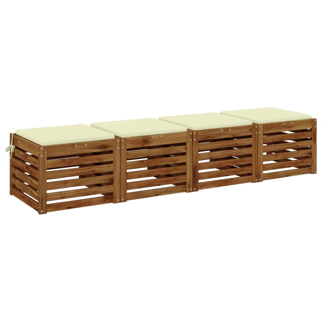 Cuscini per Sedia in 4 Pezzi SOEST 4 pz 100% Poliestere Crema 944341