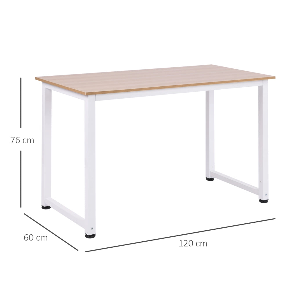 Scrivania per Computer Salvaspazio con Piedini Regolabili. Tavolo Scrittoio Scrivania PC per Gaming. Casa. Sala da Pranzo. Studio e Ufficio. 120x60x76 cm. Rovere e Bianco