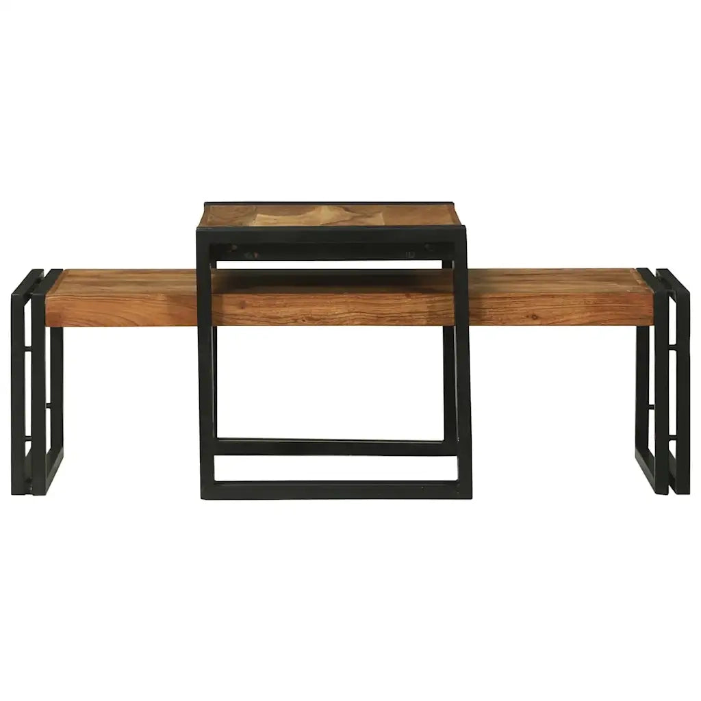 Tavolino da salotto 2 pcs Marrone Legno di Acacia Massello 4104722