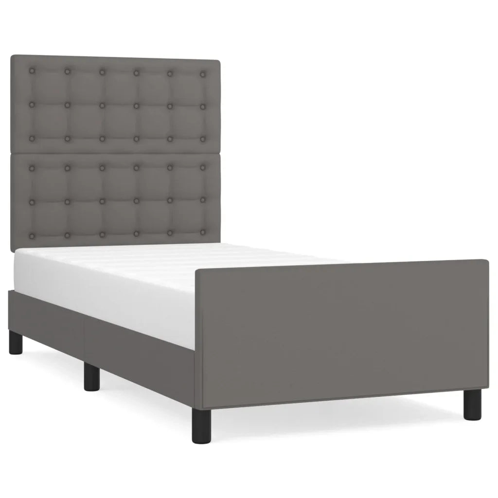 Giroletto con Testiera-Struttura Letto con testiera Crema 100x200 cm in Similpelle 258305