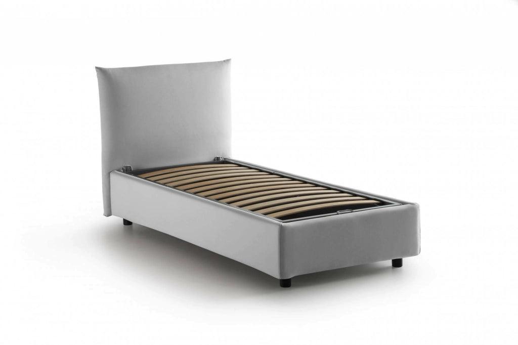 Astianatte, Letto Singolo Materasso Incluso Made in Italy, Bianco
