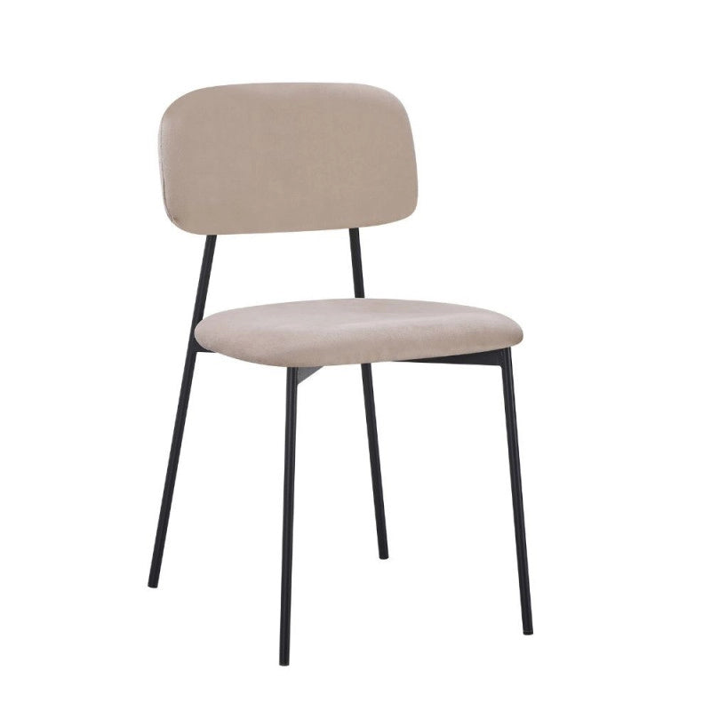 Sedia Shen in vellutino colore taupe e struttura in metallo nero set 4 pezzi