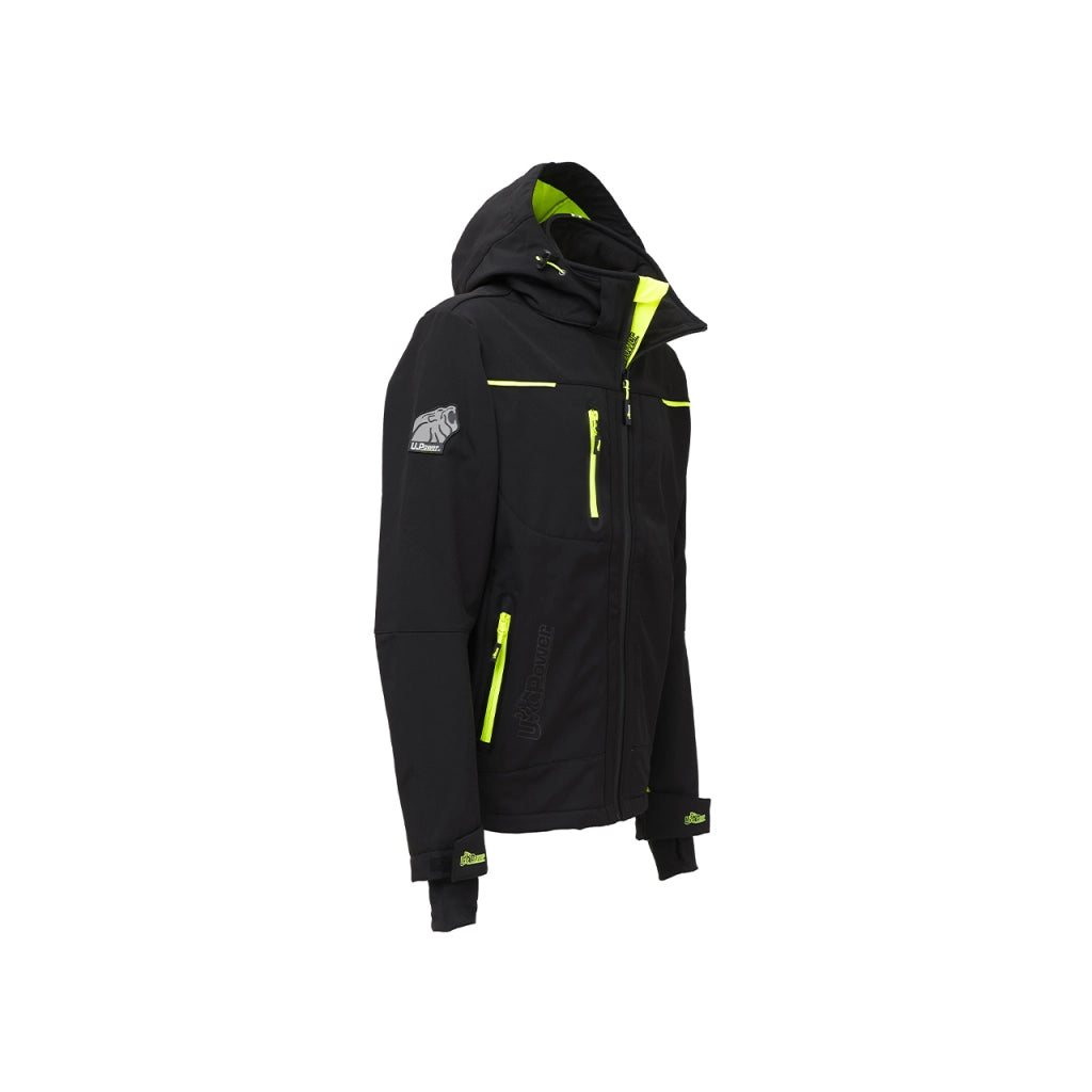 U-Power GIACCA SOFTSHELL SPACE Col. Nero/Giallo  Mis. XXL