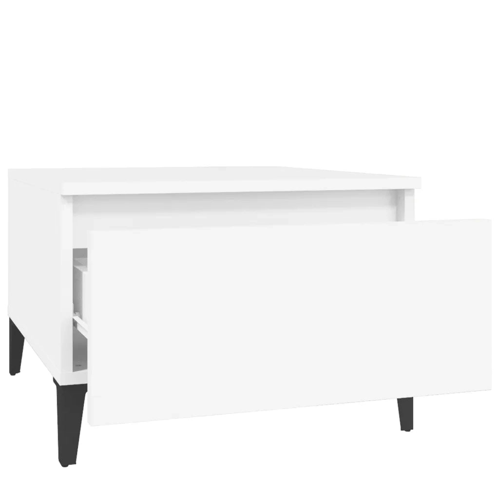 Tavolini Bianchi 2pz 50x46x35 cm in Legno Multistrato 819517