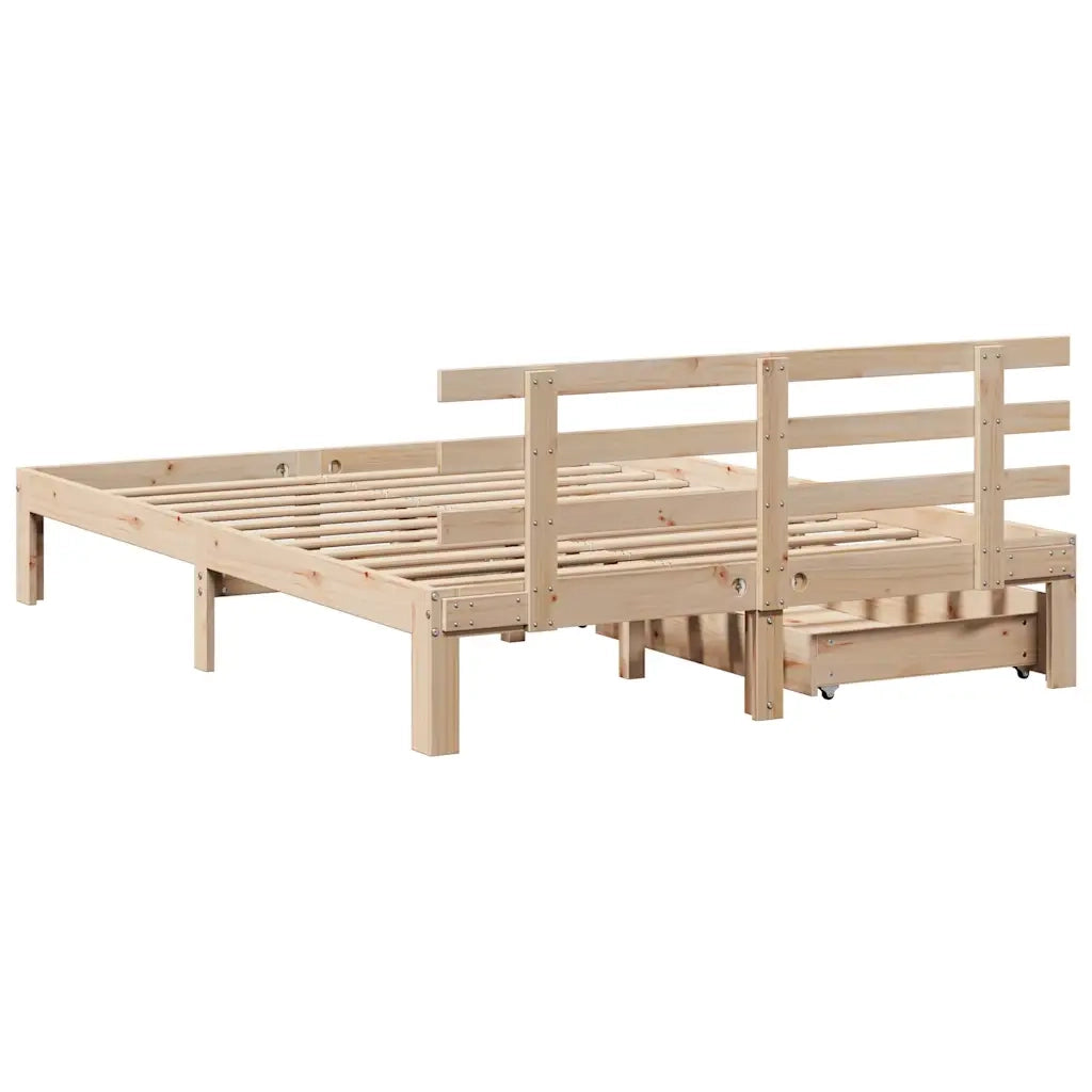 Giroletto con Cassetti 120x190 cm in Legno Massello di Pino