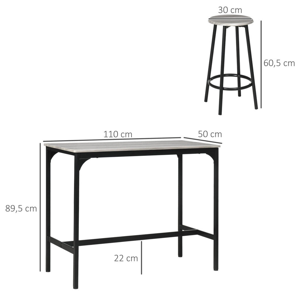 Set tavolo alto con 4 sgabelli ¨C Xylo ¨C Metallo nero legno cucina sala pranzo