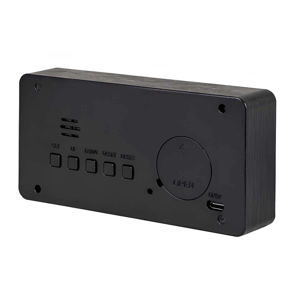 Orologio in Legno con Display LED Digitale Chiaro Nero Avizar