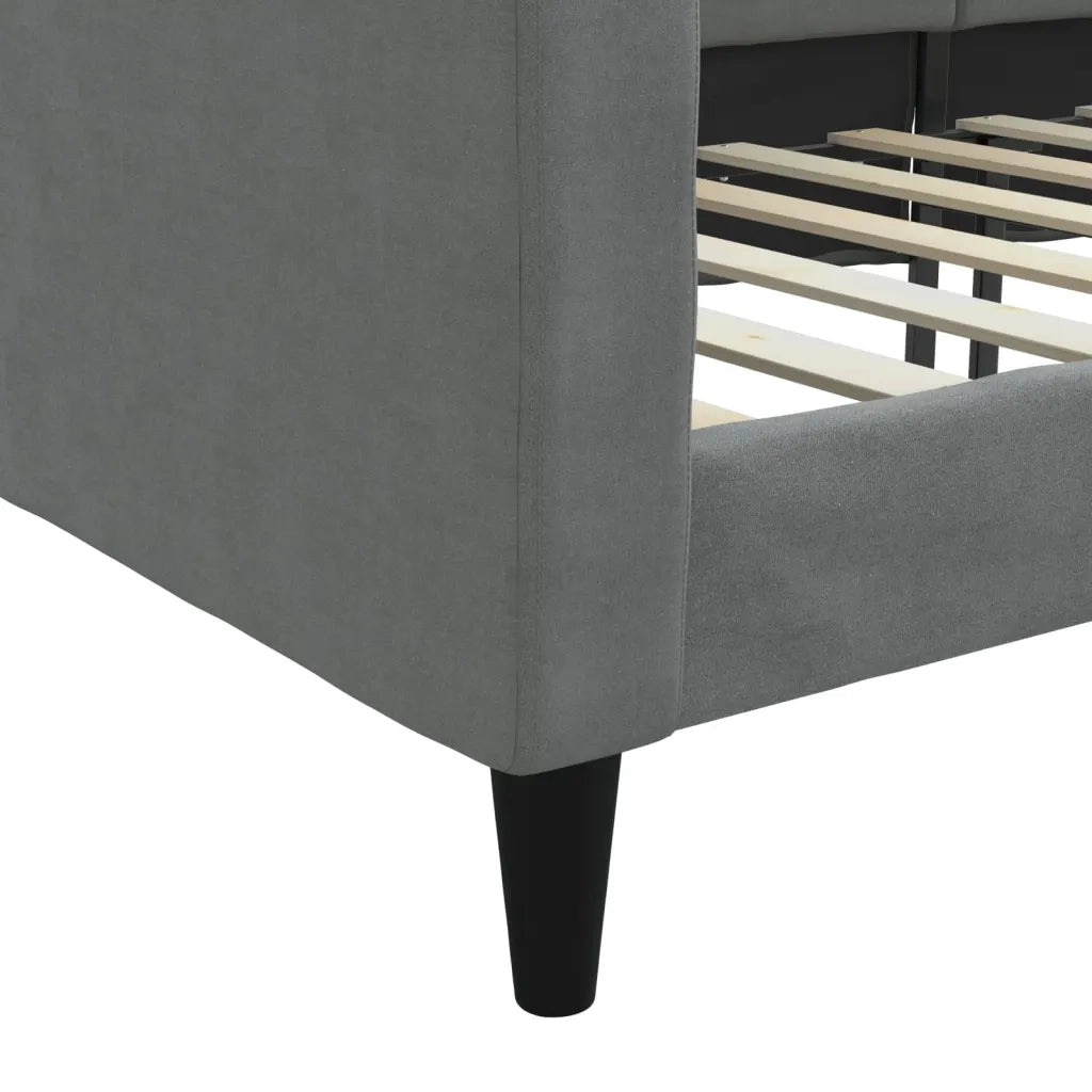 Letto da Giorno Grigio Scuro 100x190 cm in Tessuto 354049