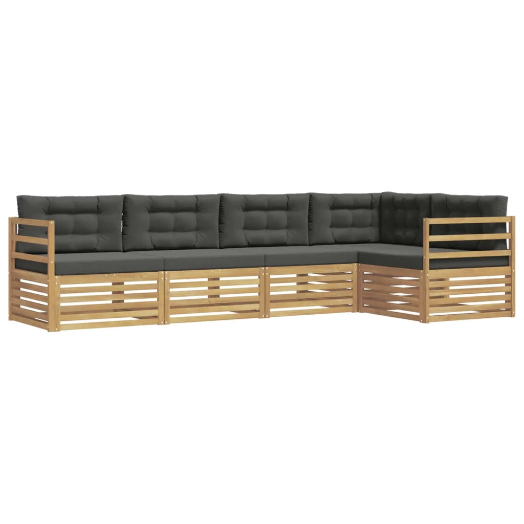 Set di divani da esterno 5 pz Bianco e Antracite Poliestere 3390467
