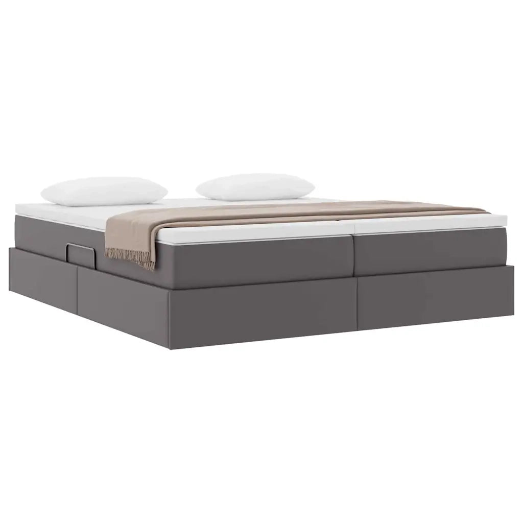 Letto con contenitore e materasso Grigio 180 x 200 cm 3370343