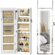 Armadio per gioielli con LED e specchio ¨C Minimal ¨C 37x10.5x108 cm, bianco