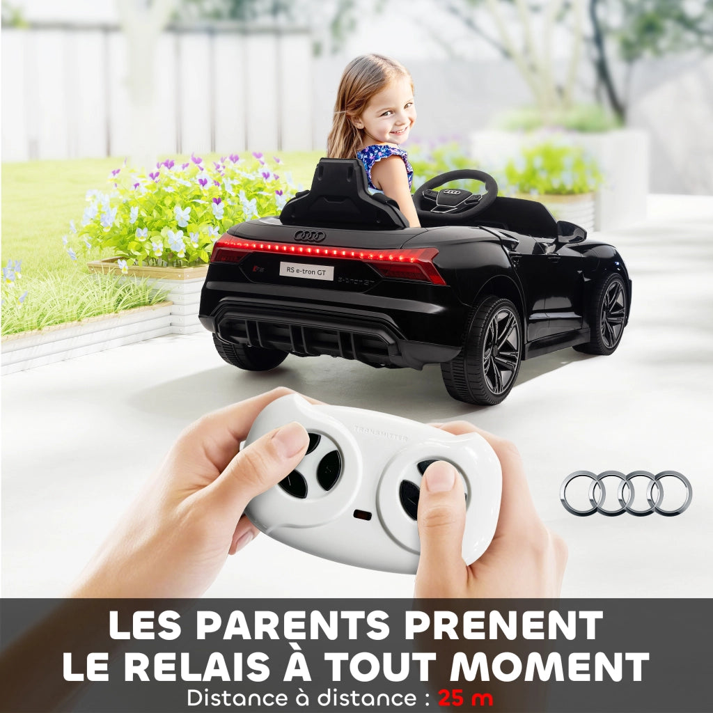 Auto elettrica per bambini 12V ¨C Minimal ¨C Nero, telecomando, 5 km/h, suoni e luci