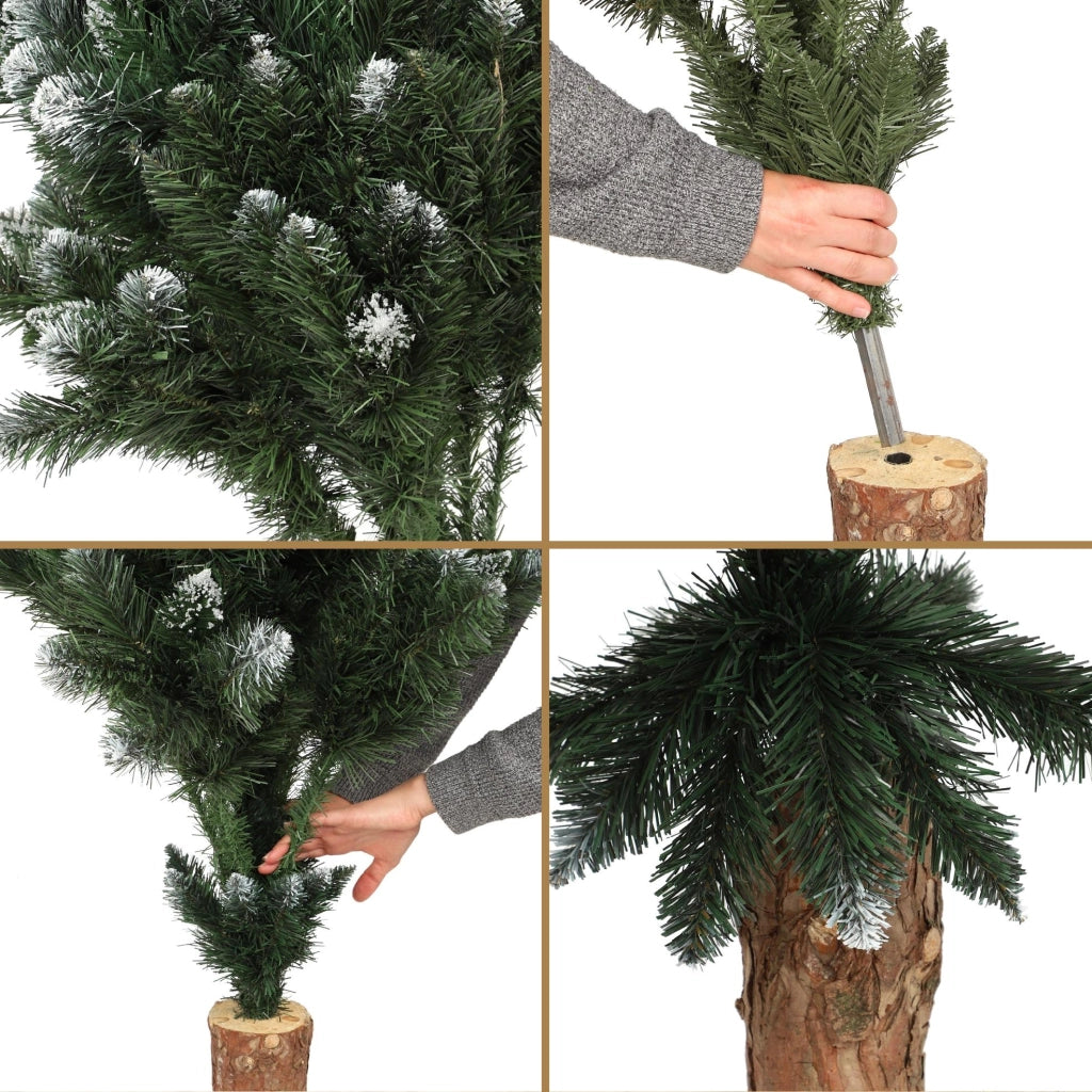 Albero di Natale artificiale KADAX su tronco, 160 cm, realistico, denso, a forma di diamante, stabile.
