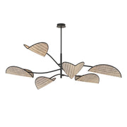 Plafoniera Moderna Ares Acciaio Nero 6 Luci E14 Ip20