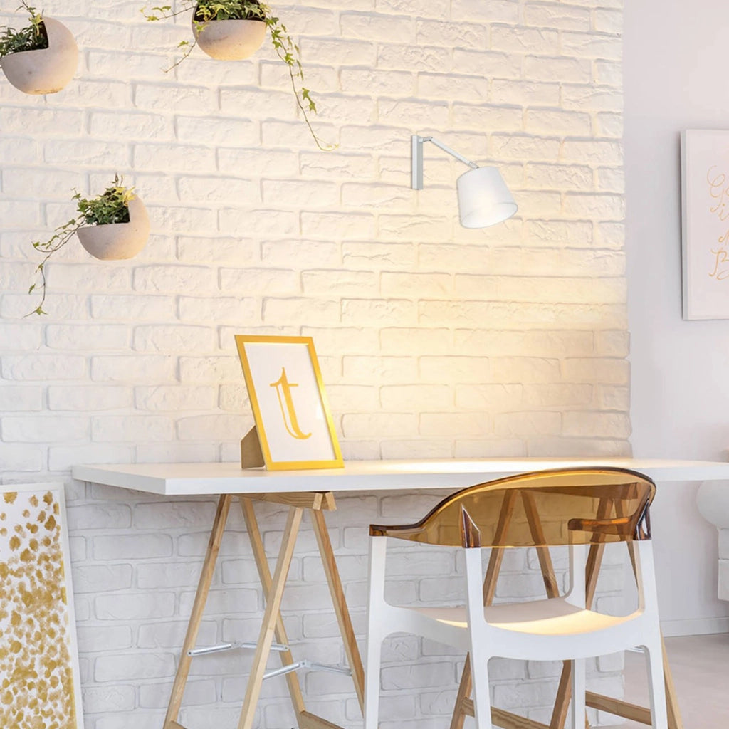 Grosio, Lampada da Parete Materiale Aplique in Metallo, Bianco